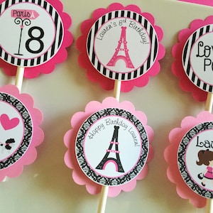 Paris Cupcake Toppers, Paris Cupcakes, Paris Party Decor