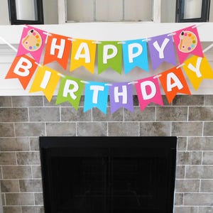 Art Party Banner: Painting Birthday Supplies – Custom Kids Art Theme Decorations image 2