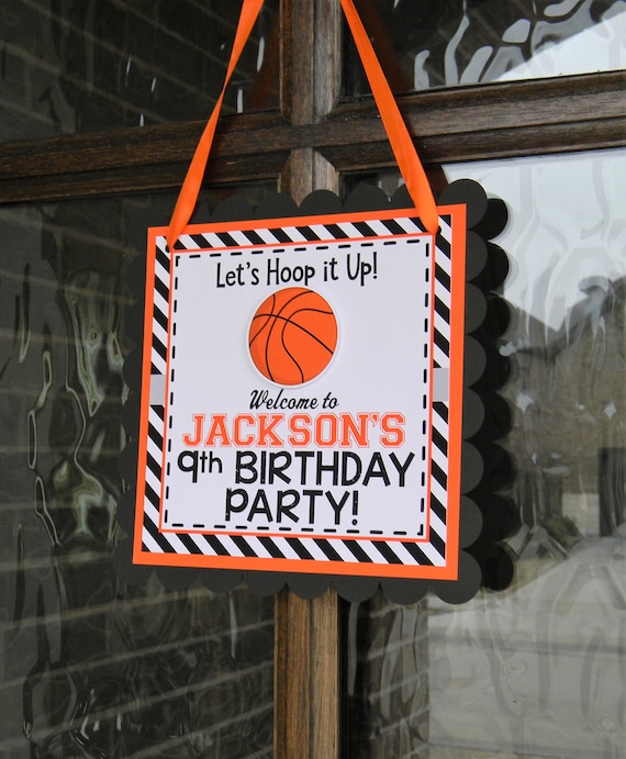 Basketball Door Sign, Basketball Party Decorations, Basketball Door Hanger by Sweetheart Party