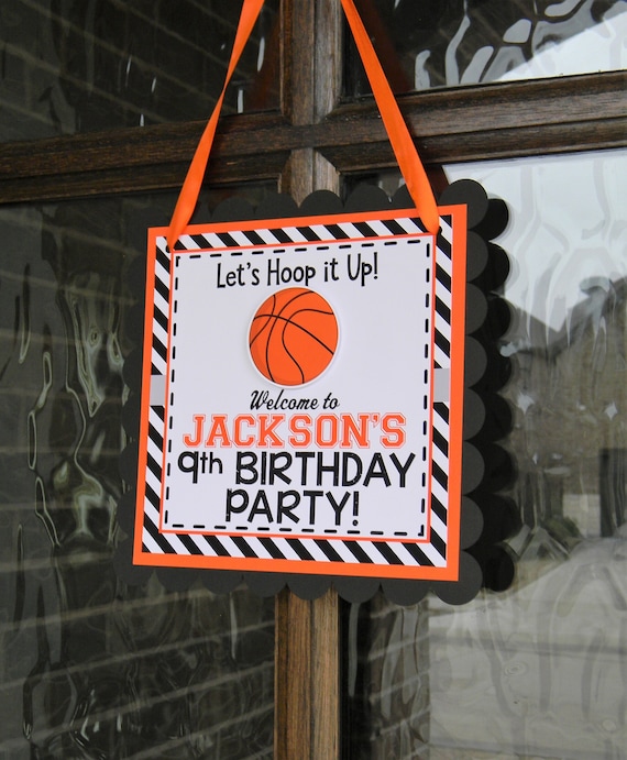 Basketball Party Welcome Sign, Basketball Party Decor, Basketball Door Sign, Basketball Birthday Sign