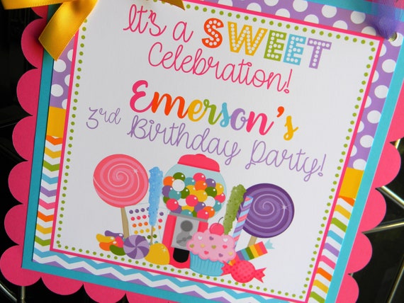 Candy Shop Welcome Sign, Candy Party Decor, Sweet Shop Door Sign, Candy Birthday Sign