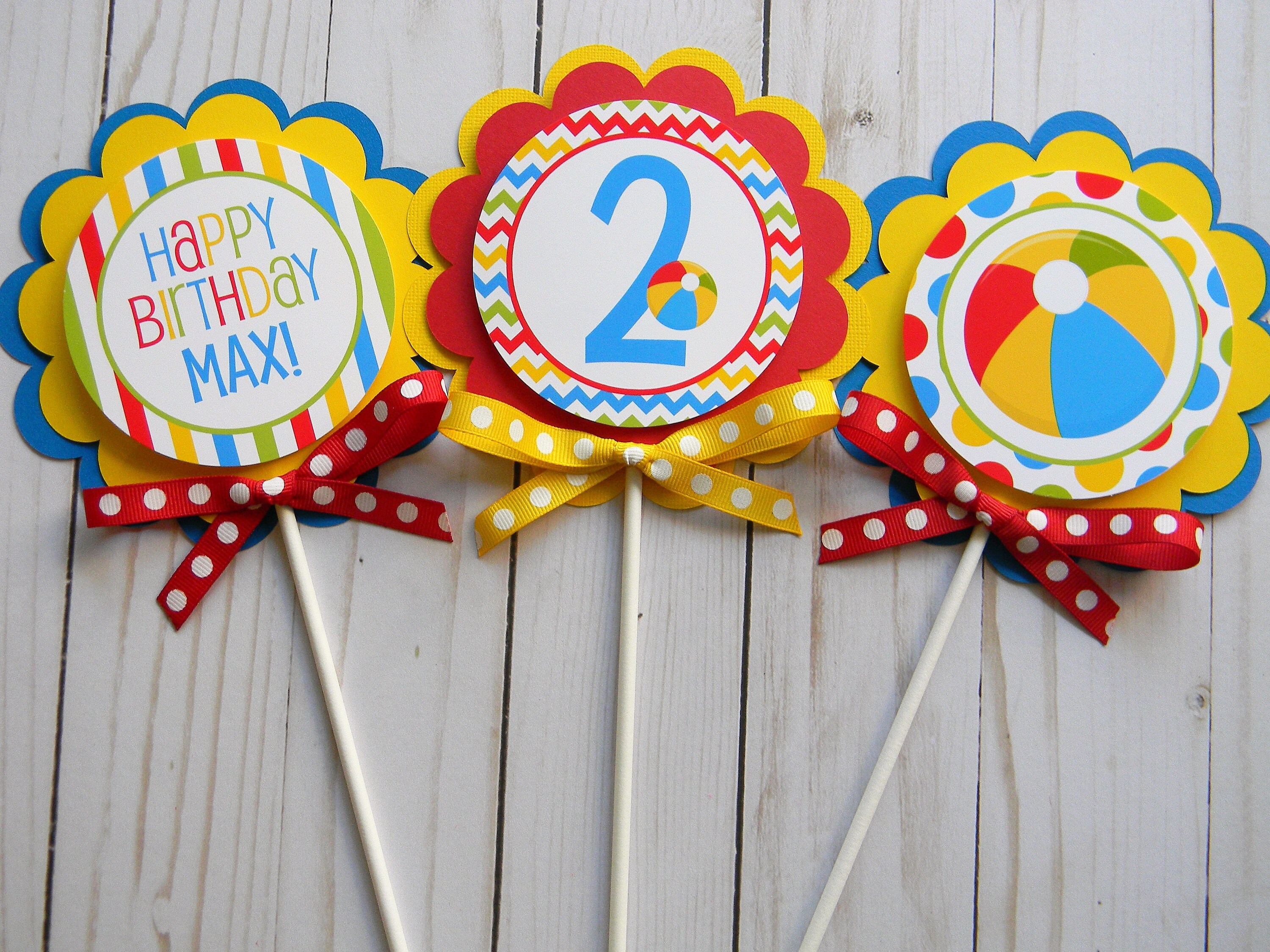 Beach Ball Centerpiece Beach Ball Centerpiece Sticks Beach Etsy