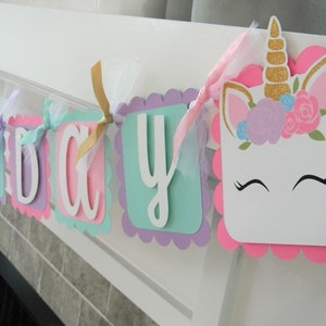 Unicorn Face Banner, Happy Birthday Banner, Unicorn Party Decorations