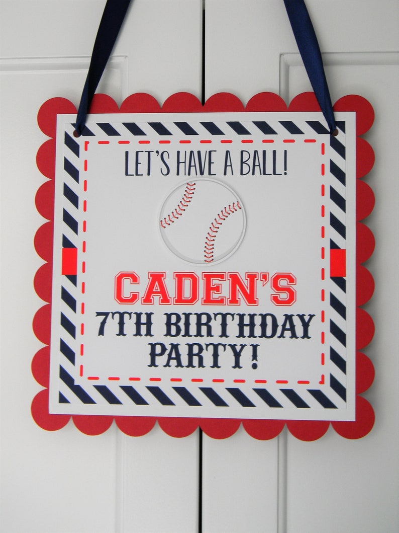 Baseball Door Sign Baseball Party Decorations Baseball Door Etsy