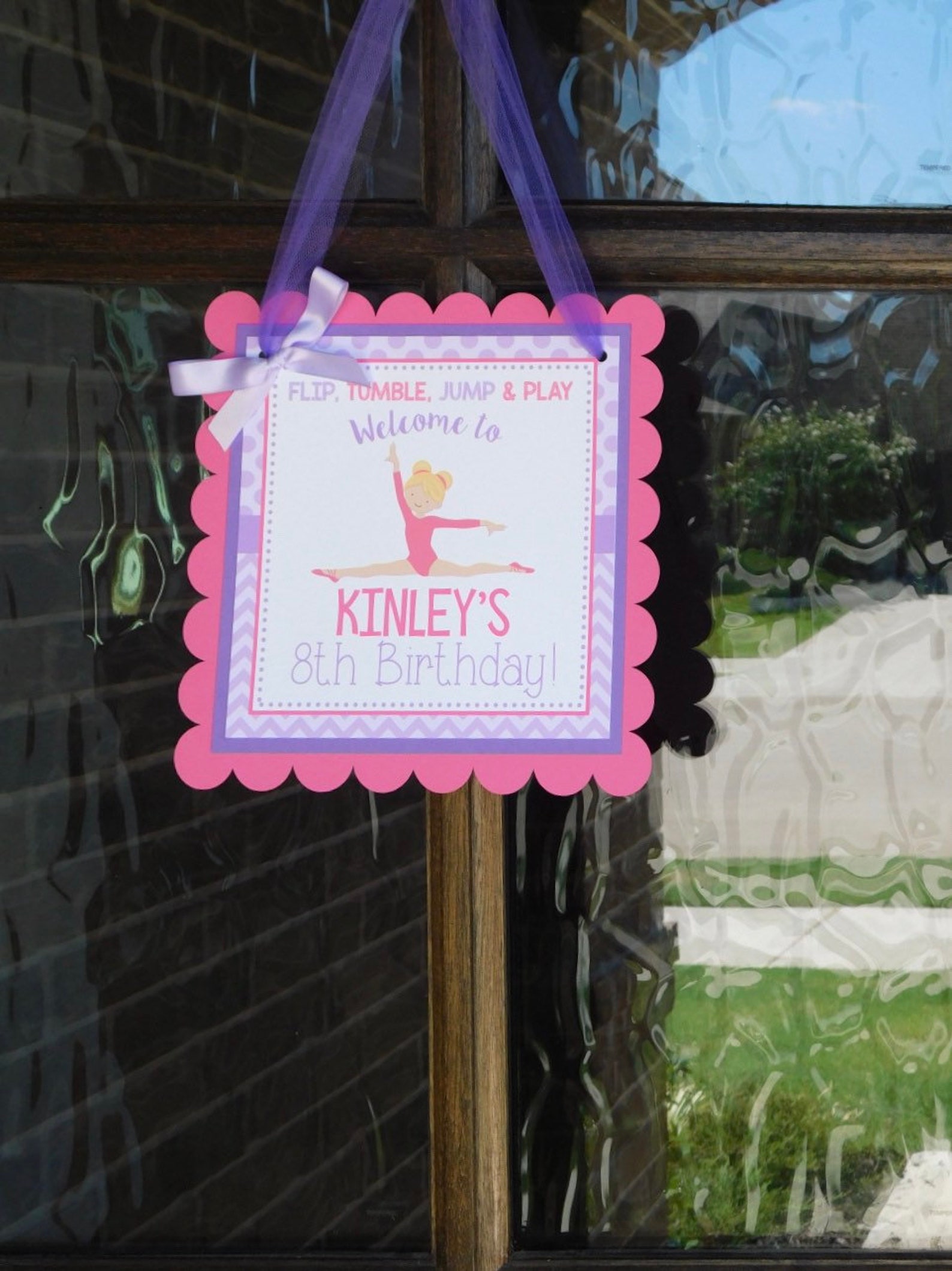 Gymnastics Door Sign Gymnastics Party Decorations Gymnastics Etsy