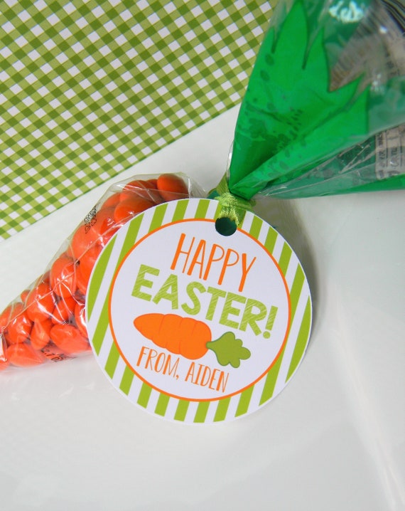 Easter Treat Tags, Happy Easter Tags, Easter Carrot Tags, Easter Treats for Kids