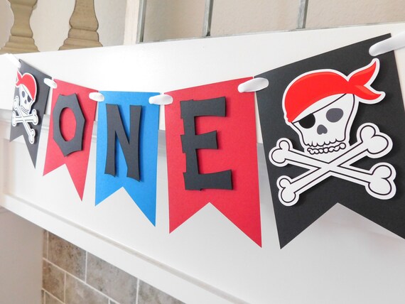 Pirate High Chair Banner, Pirate Party Decor, Highchair Garland, Pirate First Birthday