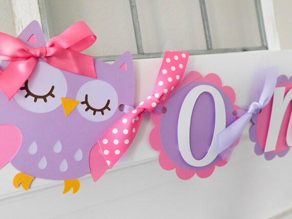 Owl High Chair Banner, Owl Party Decor, Highchair Garland, Owl First Birthday