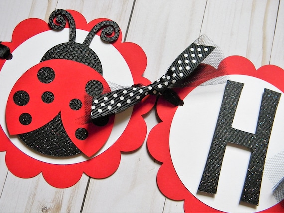 Ladybug Banner, Happy Birthday Banner, Ladybug Party Decorations