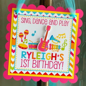 Music Welcome Sign, Music Party Decor, Music Door Sign, Pink Music Birthday Sign image 4