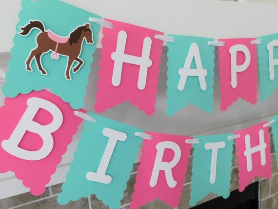 Horse Banner, Pony Party Decor, Horse Birthday, Horse Garland