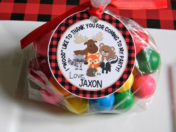 Woodland Animals Favor Tags, Forest Animal Thank You Tags, Woodland 1st Birthday