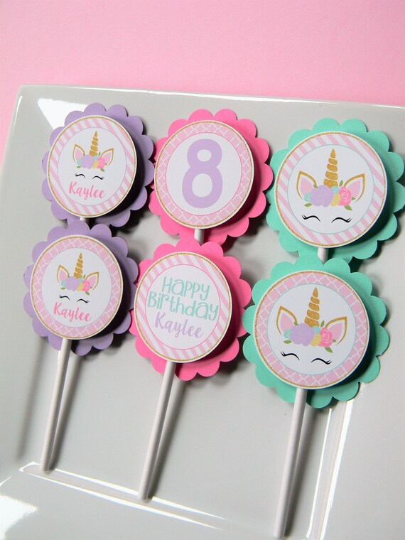 Unicorn Face Cupcake Toppers, Unicorn Cupcakes, Unicorn Party Decor