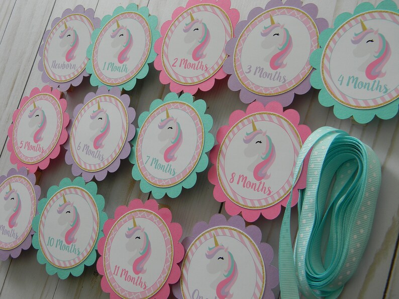 Unicorn Photo Banner, 1st Birthday, Newborn to 12 Months Banner image 2