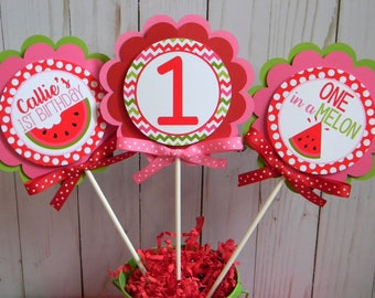 Watermelon Centerpieces, Watermelon Centerpiece Sticks, Watermelon Party Decor, Custom Centerpieces