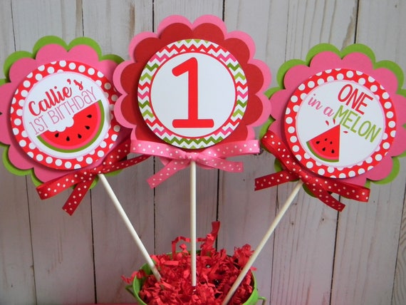 Watermelon Centerpieces, Watermelon Centerpiece Sticks, Watermelon Party Decor, Custom Centerpieces