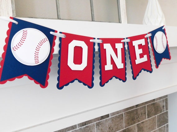 Baseball High Chair Banner, Baseball Party Decor, Highchair Garland, Baseball First Birthday