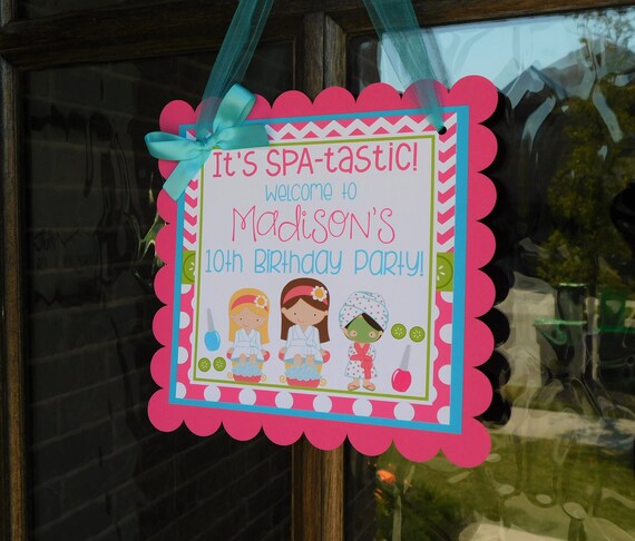 Spa Party Welcome Sign, Spa Party Decor, Pamper Party Door Sign, Sleepover Birthday Sign
