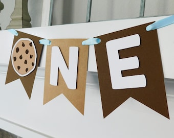 Milk and Cookies Highchair Banner: First Birthday Decor