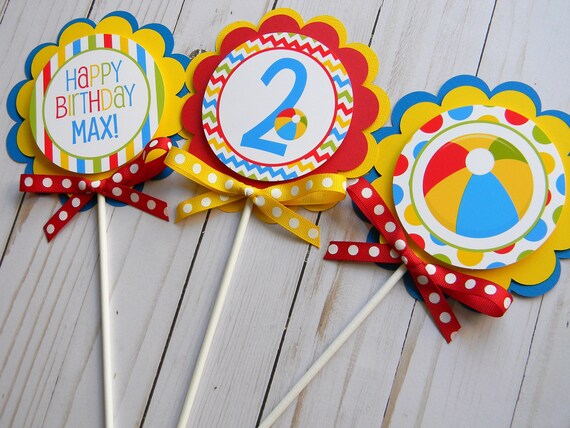Beach Ball Centerpiece Sticks Beach Ball Party Decorations Etsy