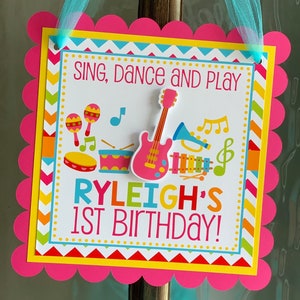 Music Welcome Sign, Music Party Decor, Music Door Sign, Pink Music Birthday Sign image 9