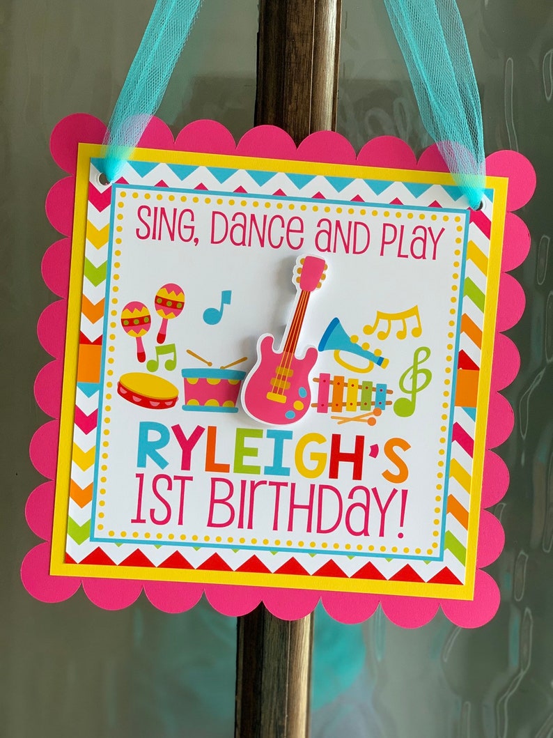 Music Welcome Sign, Music Party Decor, Music Door Sign, Pink Music Birthday Sign image 9