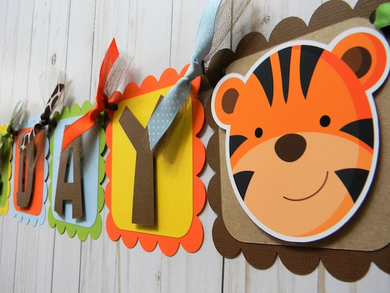 Safari Banner, Happy Birthday Banner, Safari Party Decorations