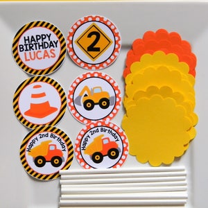 Construction DIY Cupcake Topper Kit, Construction Cupcakes, DIY Party Decor