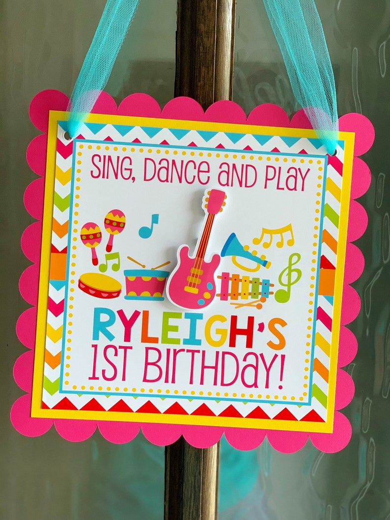 Music Welcome Sign, Music Party Decor, Music Door Sign, Pink Music Birthday Sign image 10