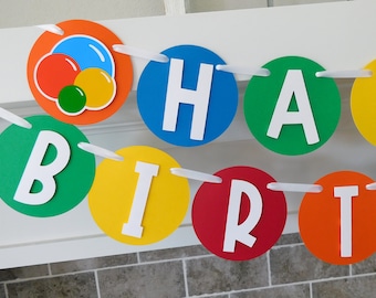 Bouncy Ball Birthday Banner, Have a Ball Party Decor, Ball Birthday Party Banner