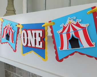 Carnival High Chair Banner, Carnival Party Decor, Highchair Garland, Circus First Birthday