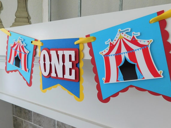 Carnival High Chair Banner, Carnival Party Decor, Highchair Garland, Circus First Birthday