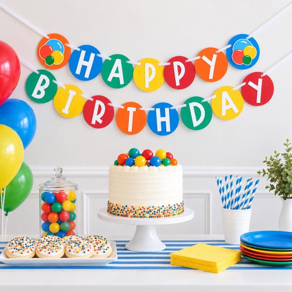 Bouncy Ball Birthday Banner: Custom Party Decorations