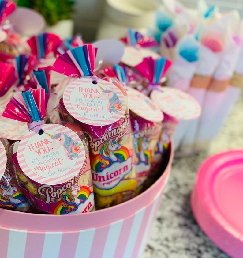 Unicorn 1st Birthday Unicorn Thank You Tags Unicorn Favor Tags