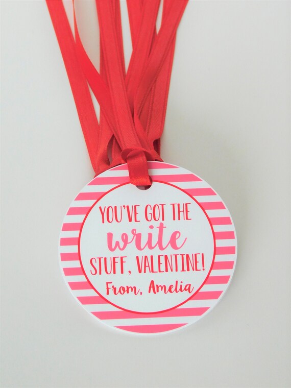 Write Stuff Valentines Day Treat Tags, Classroom Valentines, Valentines for Kids, Valentines Day Cards, Non-Candy Valentines