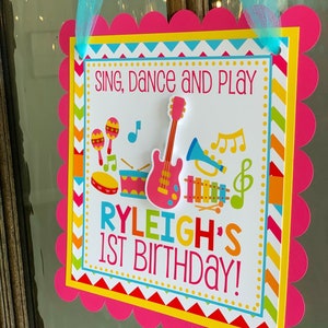 Music Welcome Sign, Music Party Decor, Music Door Sign, Pink Music Birthday Sign image 3