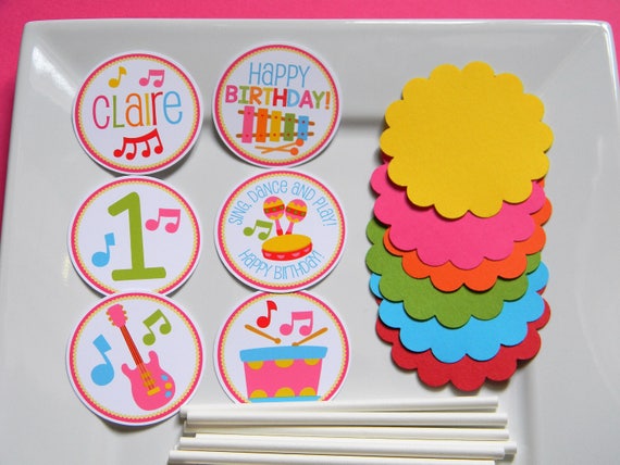 Music Diy Cupcake Topper Kit Music Cupcakes Diy Party Decor Etsy