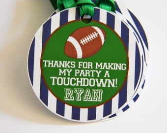 Football Favor Tags, Football Thank You Tags, Football 1st Birthday