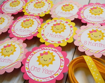You Are My Sunshine 12 Month Photo Banner, Sunshine First Birthday Photo Banner, Baby&#39;s First Year