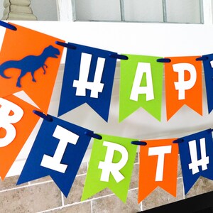 Dinosaur Birthday Banner, Dino Party Decor, Dinosaur Birthday