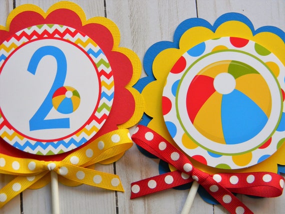 Beach Ball Centerpiece Sticks Beach Ball Party Decorations Etsy