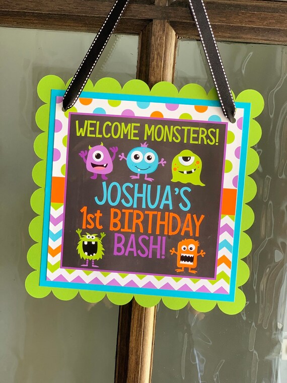 Monster Door Sign Monster Party Decorations Monster Door Etsy