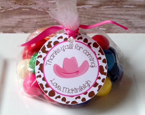 Cowgirl Favor Tags, Cowgirl Thank You Tags, Cowgirl Birthday Party
