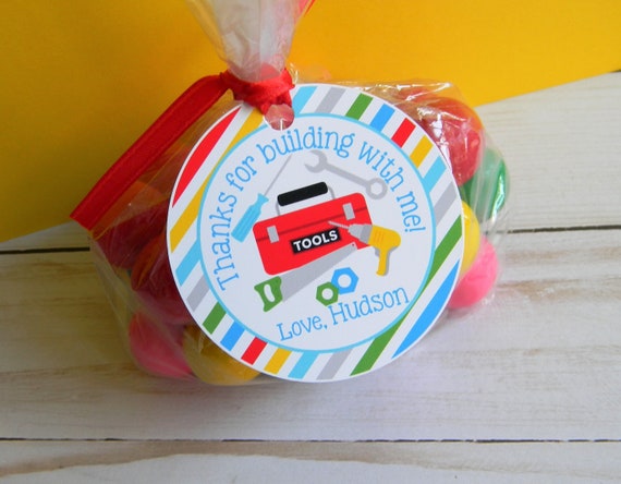 Tools Favor Tags, Tools Thank You Tags, Tools Birthday Party