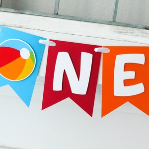 Beach ball Highchair Banner, Beach Ball Party Decor, Highchair Garland, Summer First Birthday