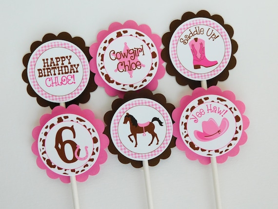 Cowgirl Cupcake Toppers, Cowgirl Cupcakes, Horse Party Decor