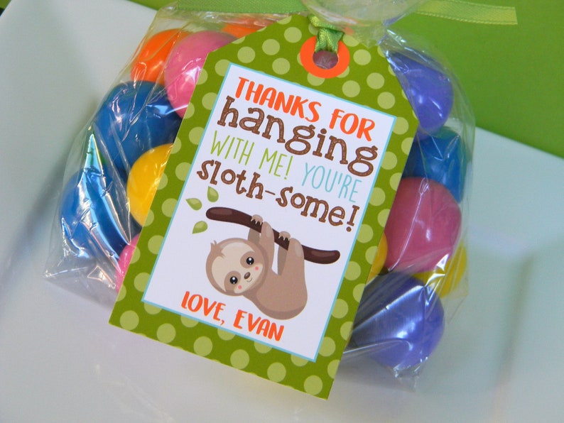 Sloth Birthday Party Sloth Thank You Tags Sloth Favor Tags