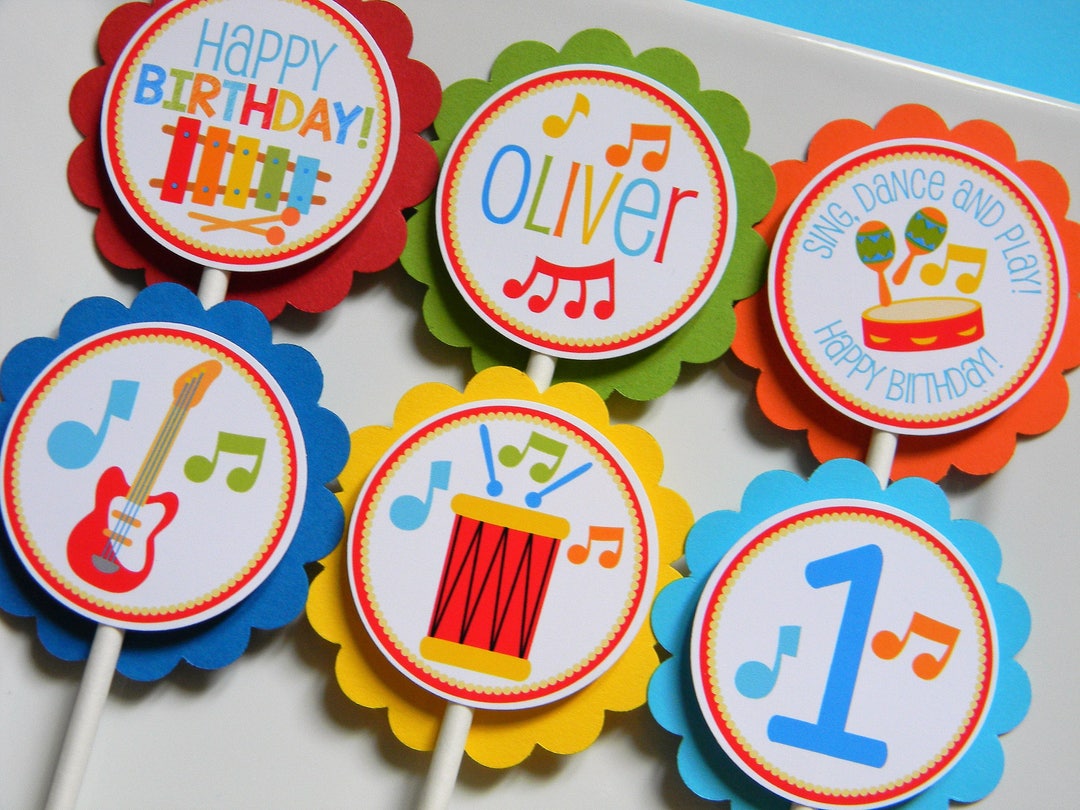 Music Cupcake Picks, Musical Cupcakes, Music Party Decor - Etsy