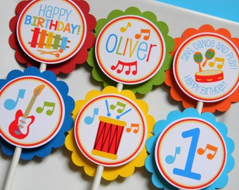 Music Cupcake Picks, Musical Cupcakes, Music Party Decor