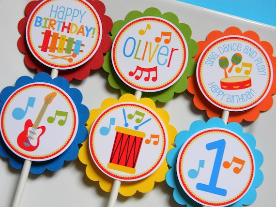Music Cupcake Picks, Musical Cupcakes, Music Party Decor